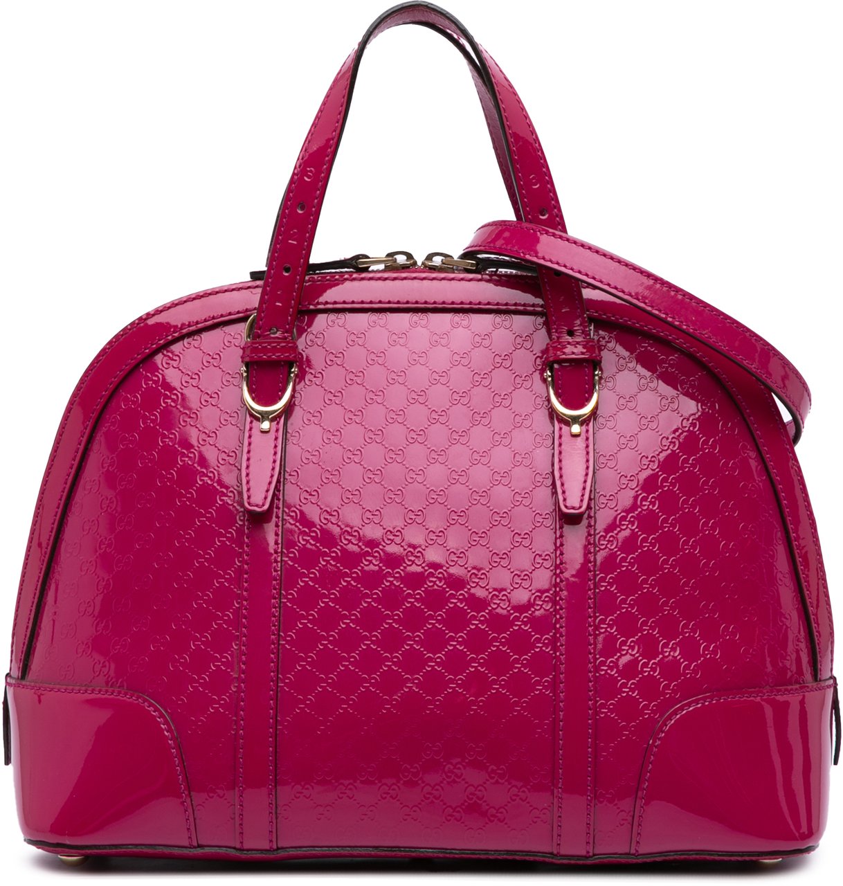 Gucci Medium Microguccissima Patent Nice Dome Satchel Roze