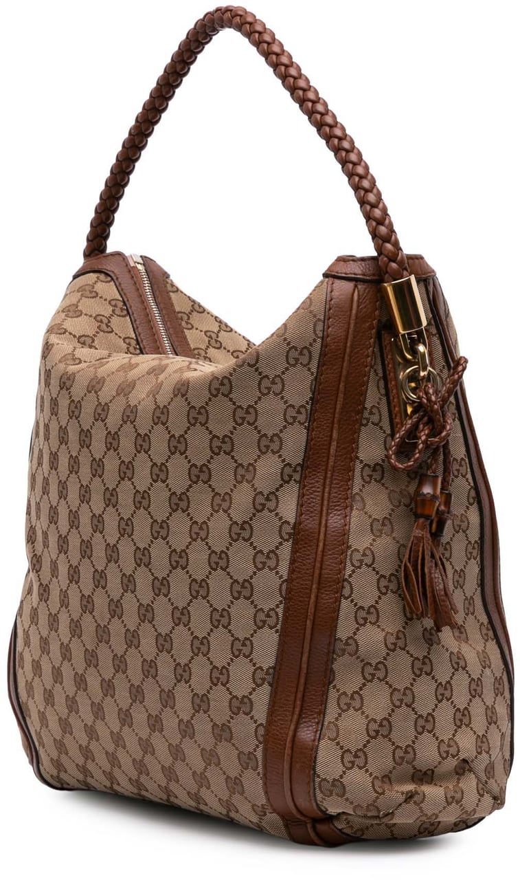 Gucci Large GG Canvas Bella Tote Bruin