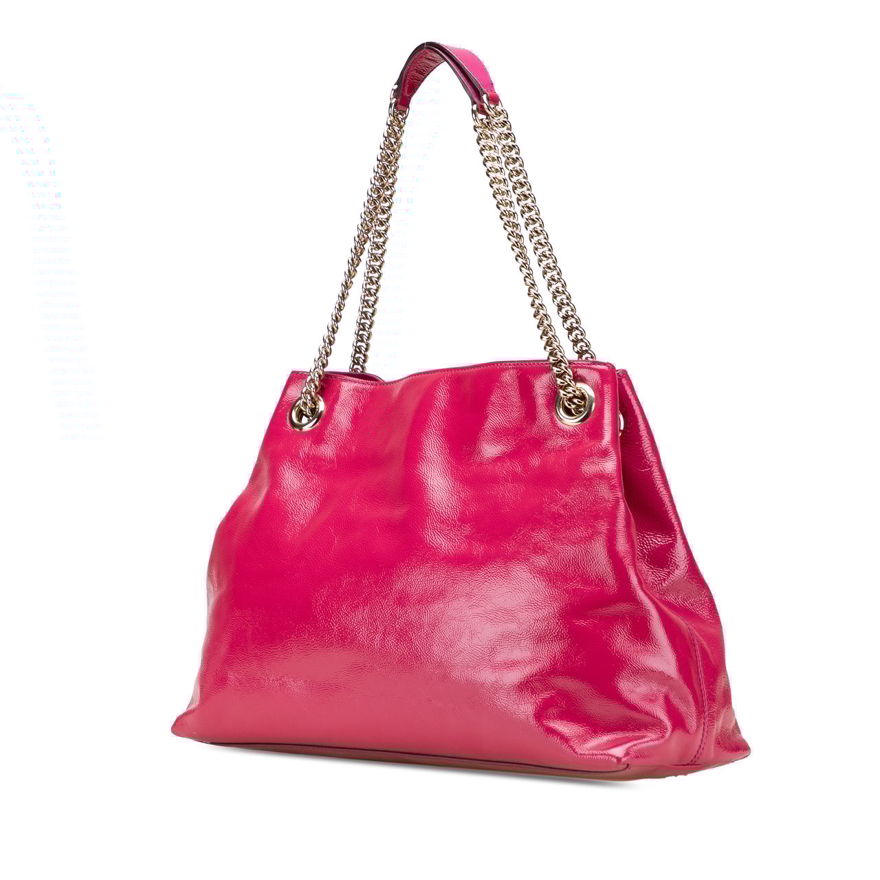 Gucci Medium Patent Soho Chain Tote Roze
