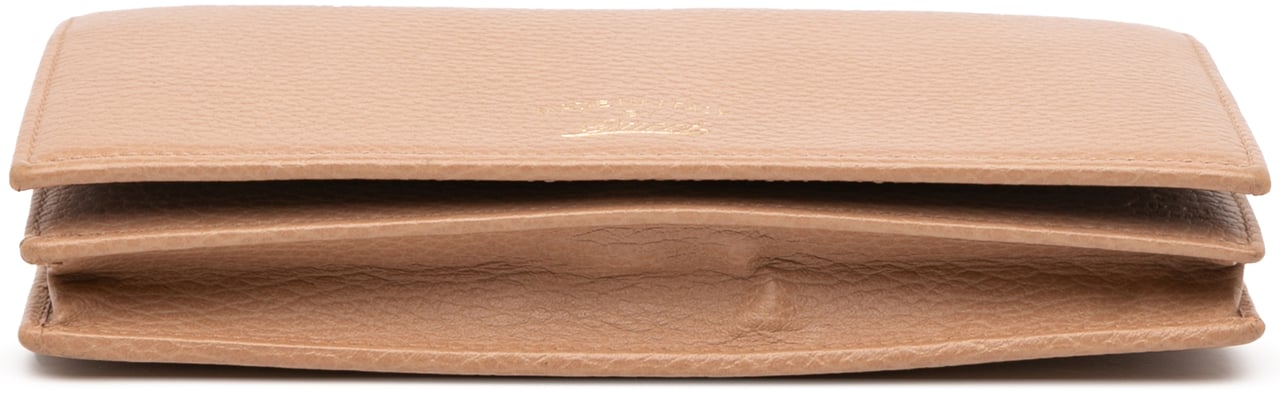 Gucci Dollar Calfskin Swing Wallet On Strap Bruin
