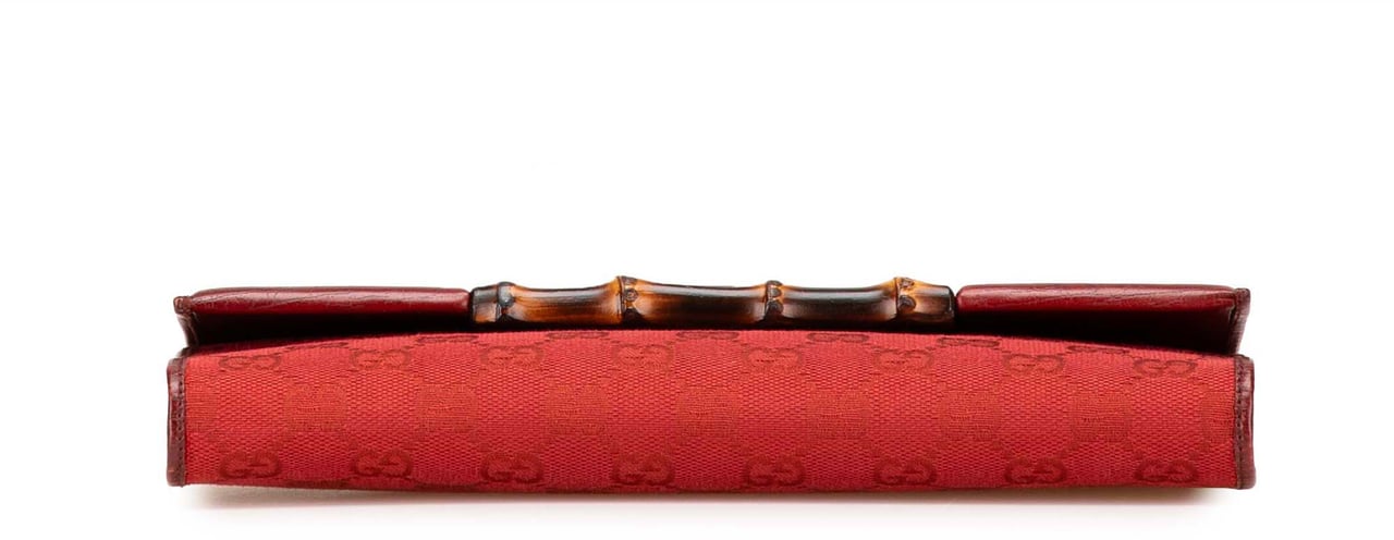 Gucci GG Canvas Bamboo Bar Crossbody Rood