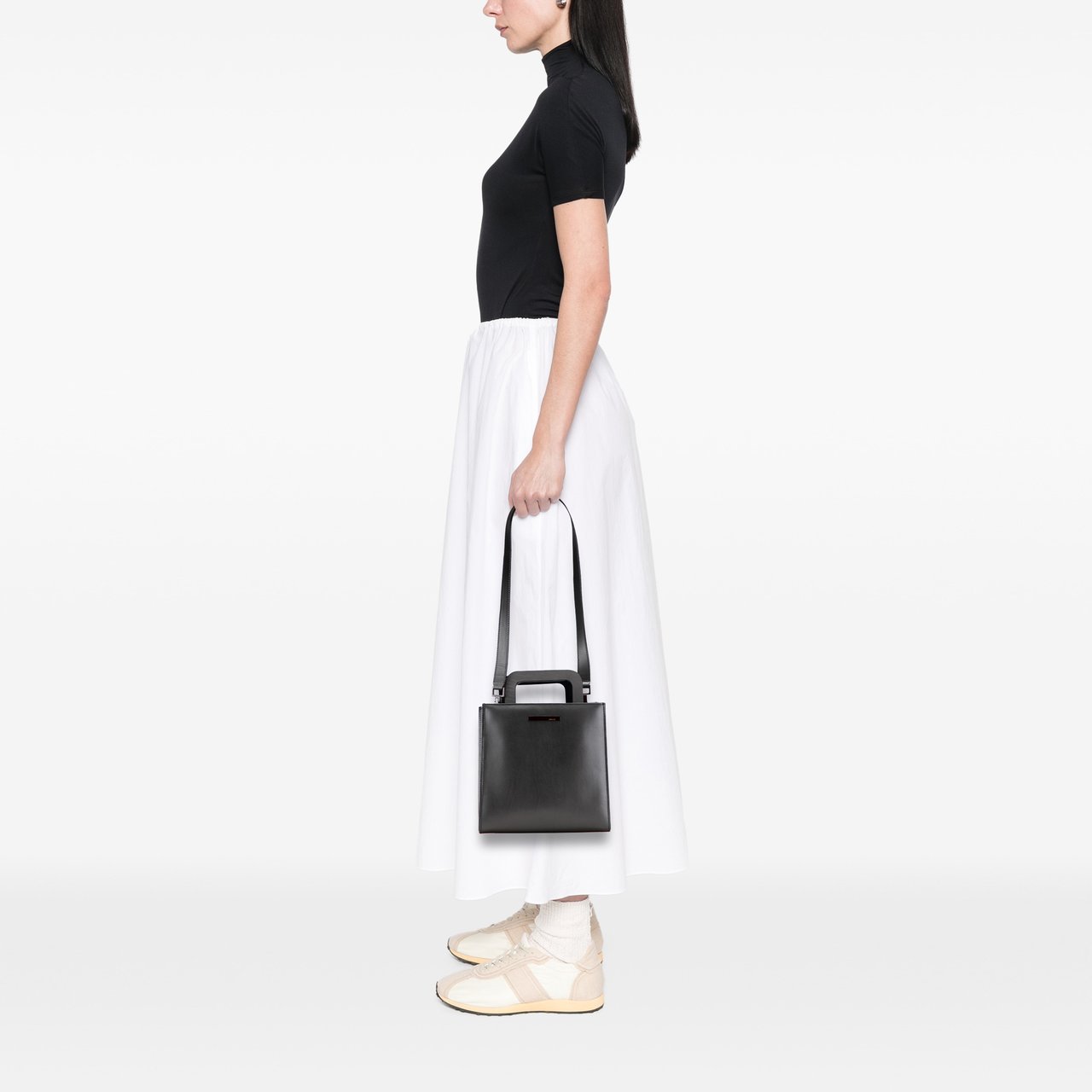 Gucci Leather Convertible Tote Zwart