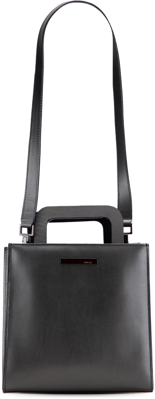 Gucci Leather Convertible Tote Zwart
