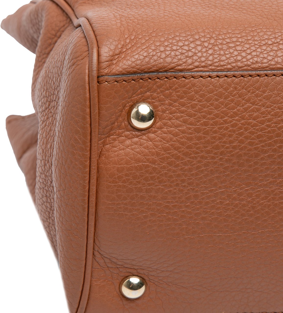 Gucci Medium Calfskin Bamboo Shopper Satchel Bruin