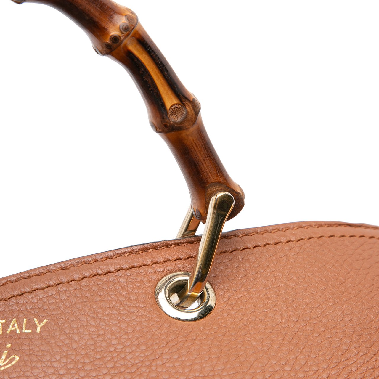 Gucci Medium Calfskin Bamboo Shopper Satchel Bruin