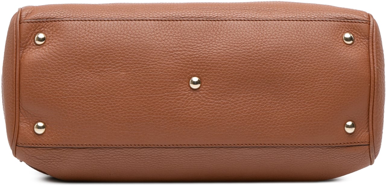 Gucci Medium Calfskin Bamboo Shopper Satchel Bruin