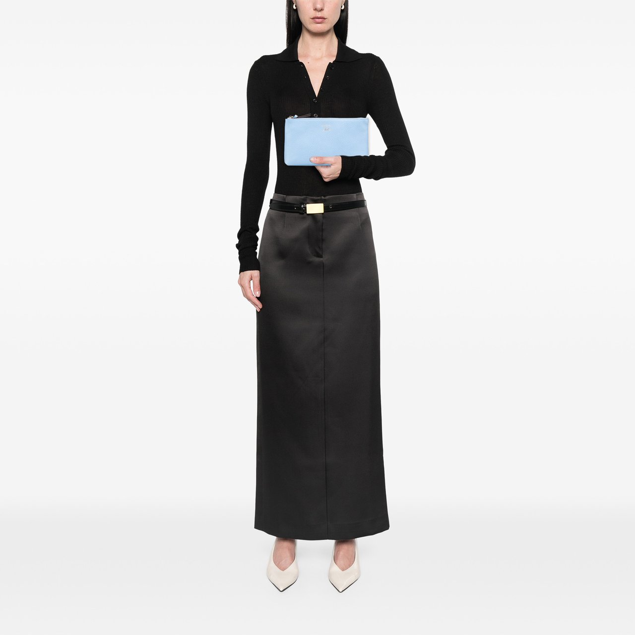 Gucci Large Dollar Calfskin Swing Pouch Blauw