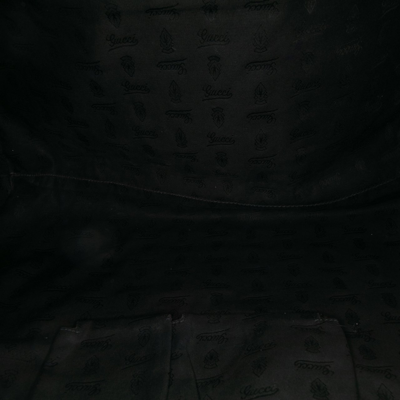 Gucci Large Pebbled Calfskin Bamboo Jungle Convertible Tote Zwart