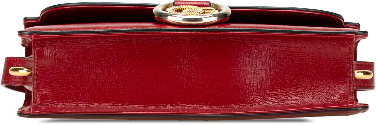 Gucci Small Textured Calfskin GG Ring Torchon Crossbody Rood