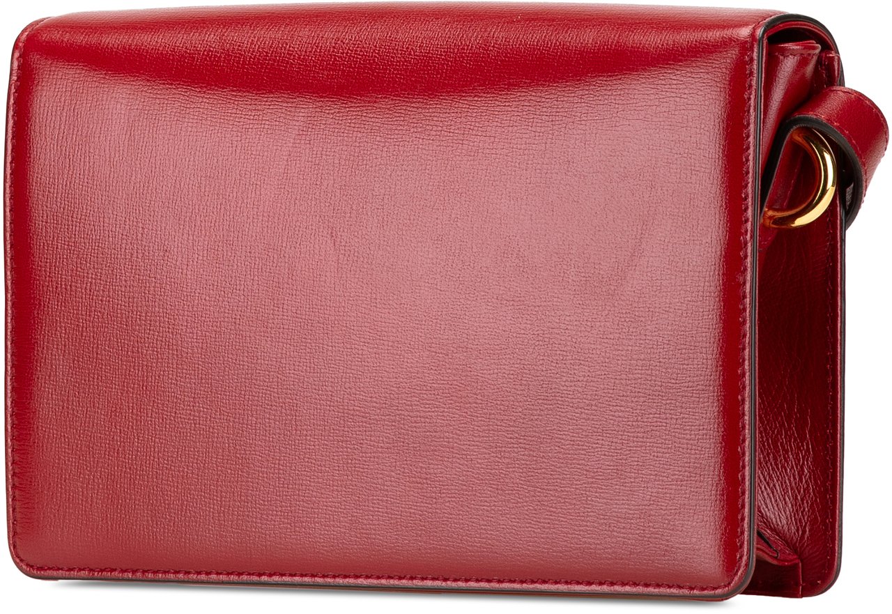 Gucci Small Textured Calfskin GG Ring Torchon Crossbody Rood