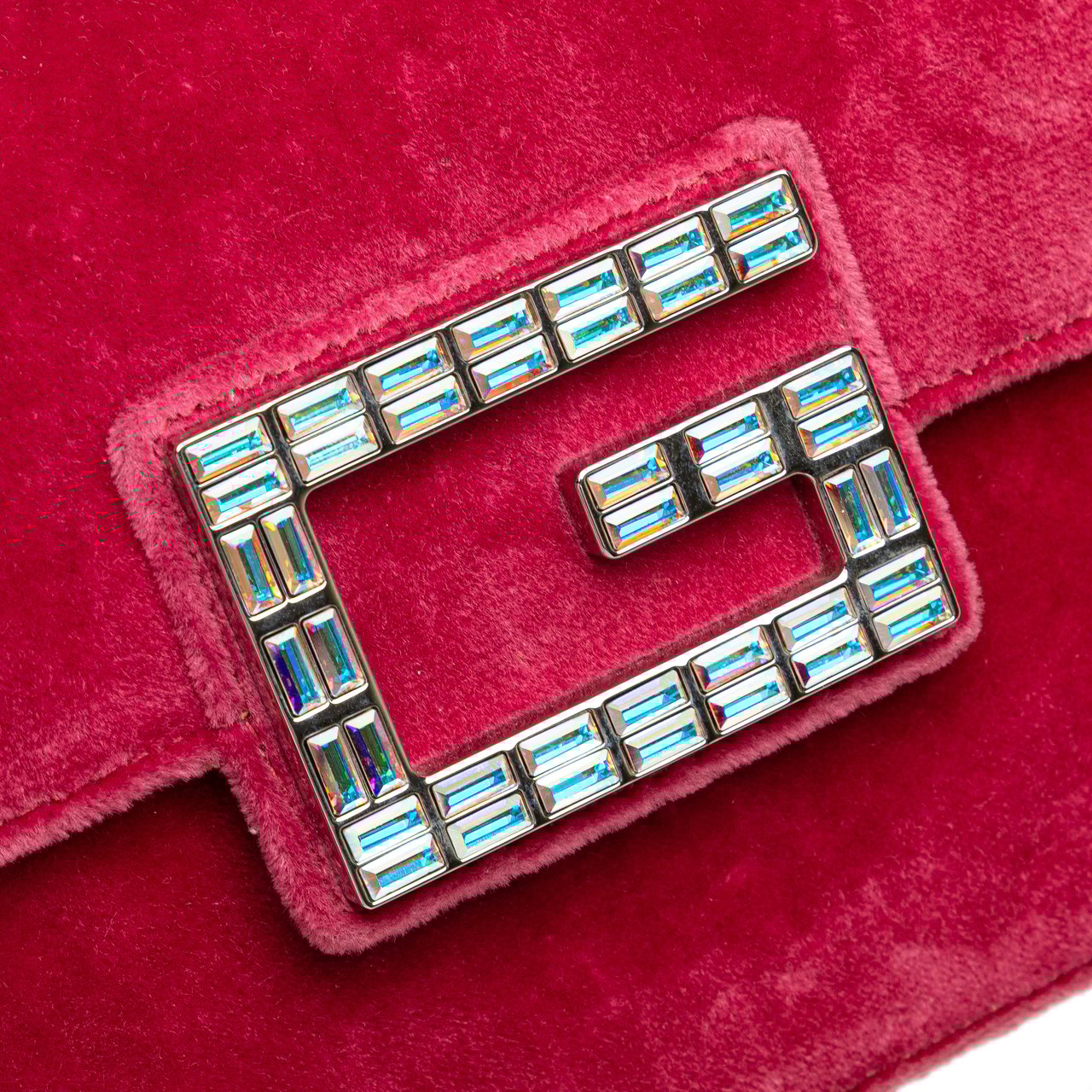 Gucci Crystal GG Velvet Broadway Crossbody Roze