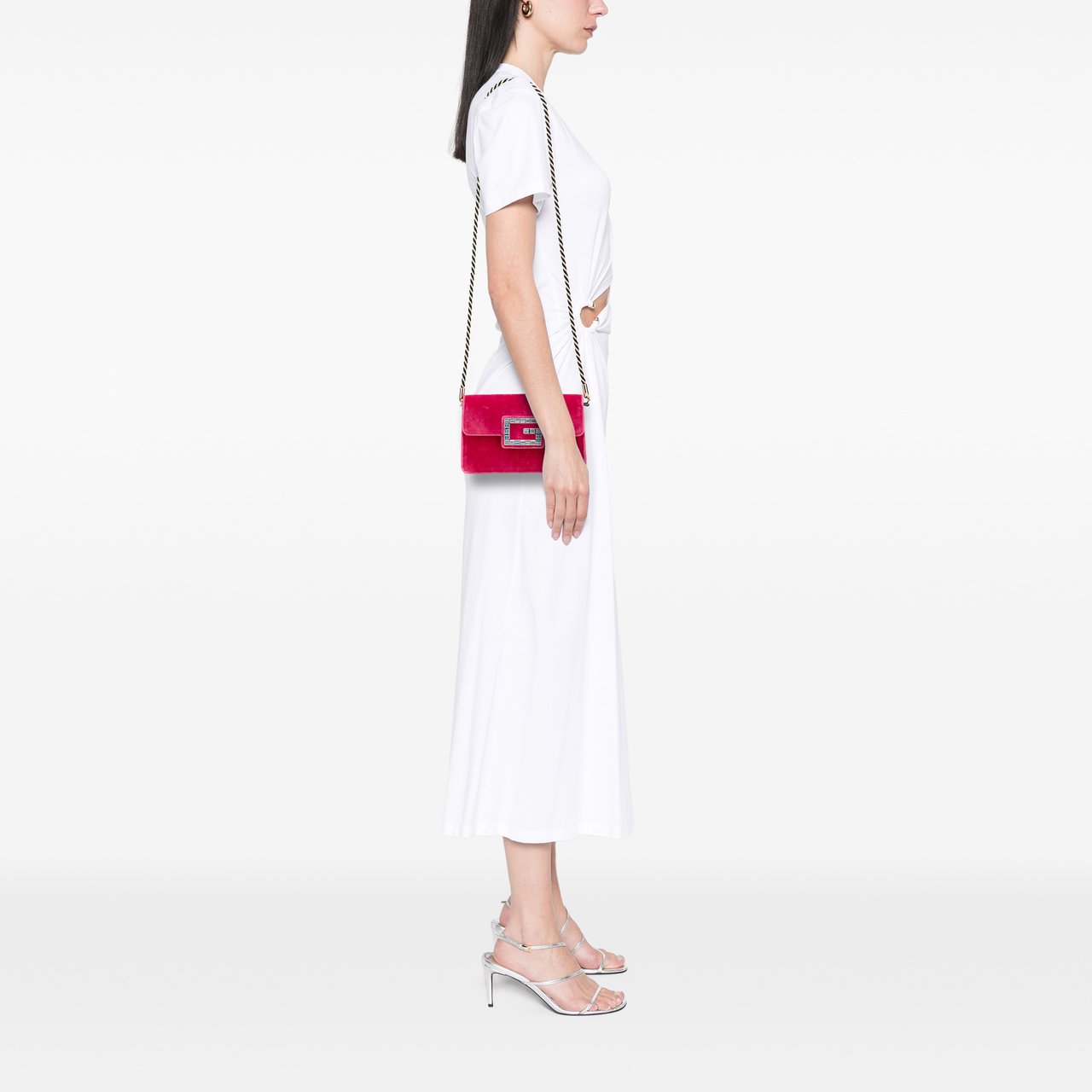 Gucci Crystal GG Velvet Broadway Crossbody Roze