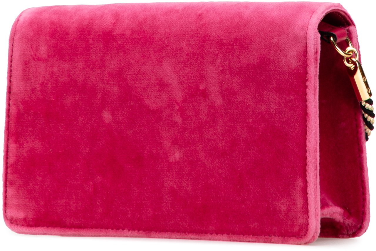 Gucci Crystal GG Velvet Broadway Crossbody Roze