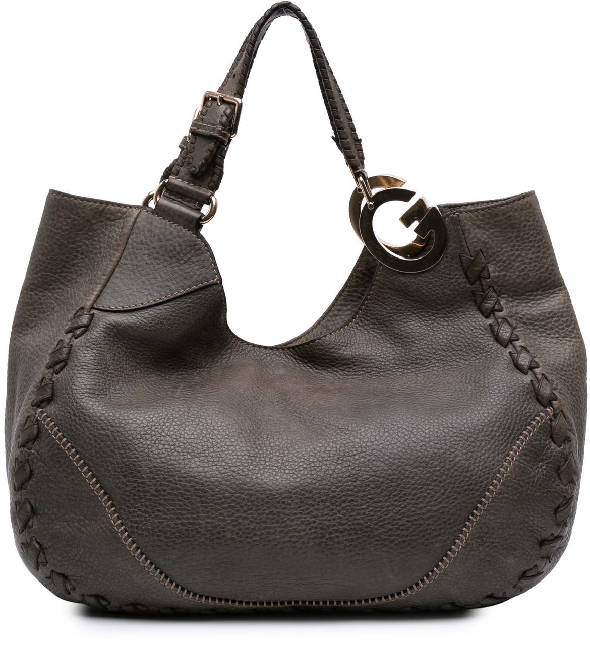 Gucci Medium Grained Calfskin Charlotte Hobo Grijs