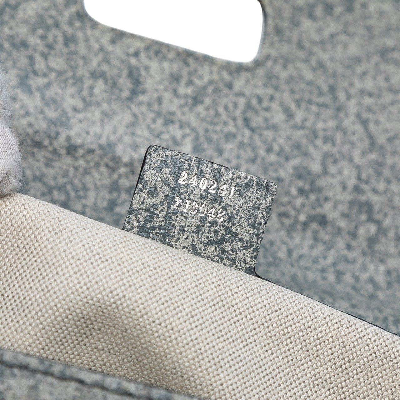 Gucci Large Speckled Leather New Bamboo Top Handle Bag Grijs