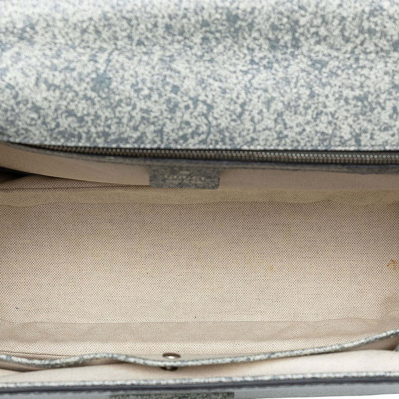 Gucci Large Speckled Leather New Bamboo Top Handle Bag Grijs