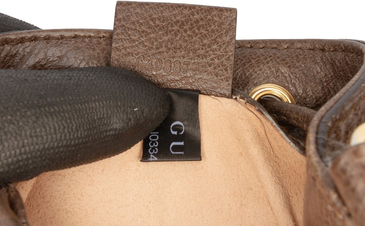 Gucci Mini GG Supreme Web Ophidia Bucket Bag Bruin