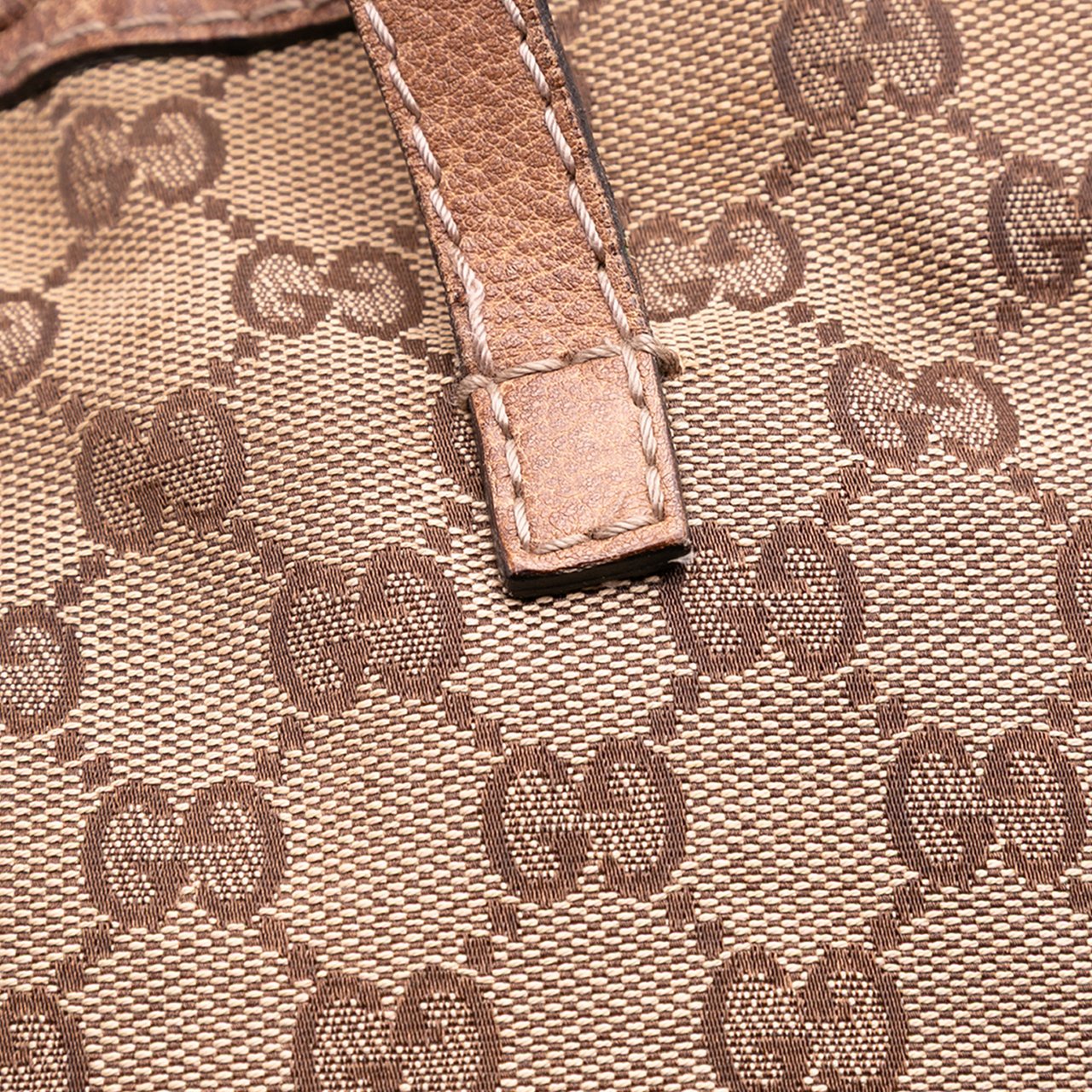 Gucci GG Canvas Bamboo Tassel Tote Bruin