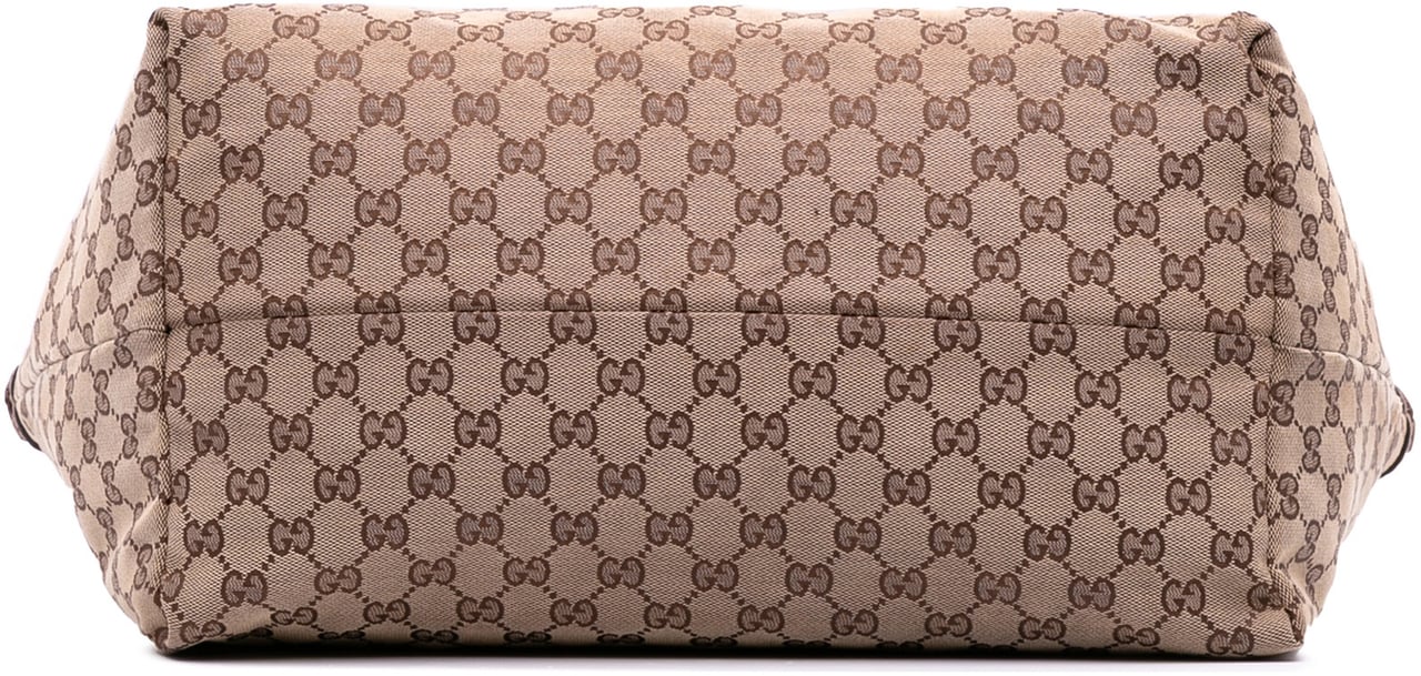 Gucci GG Canvas Bamboo Tassel Tote Bruin