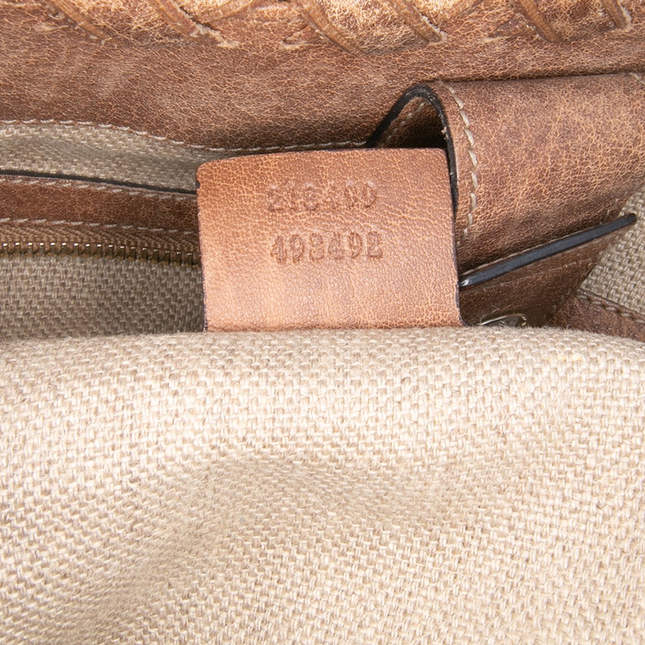 Gucci GG Canvas Bamboo Tassel Tote Bruin