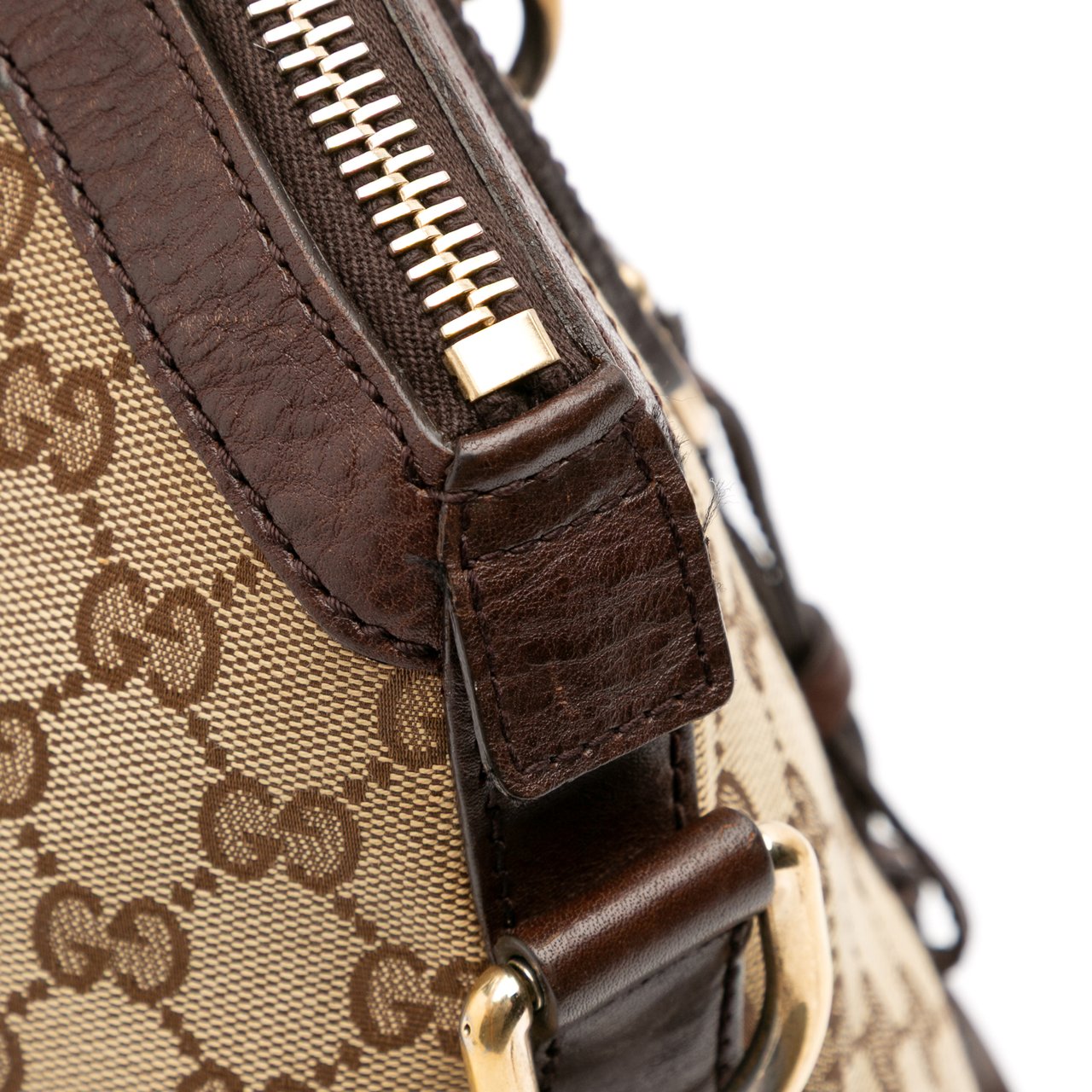 Gucci Medium GG Canvas Charm Dome Satchel Bruin