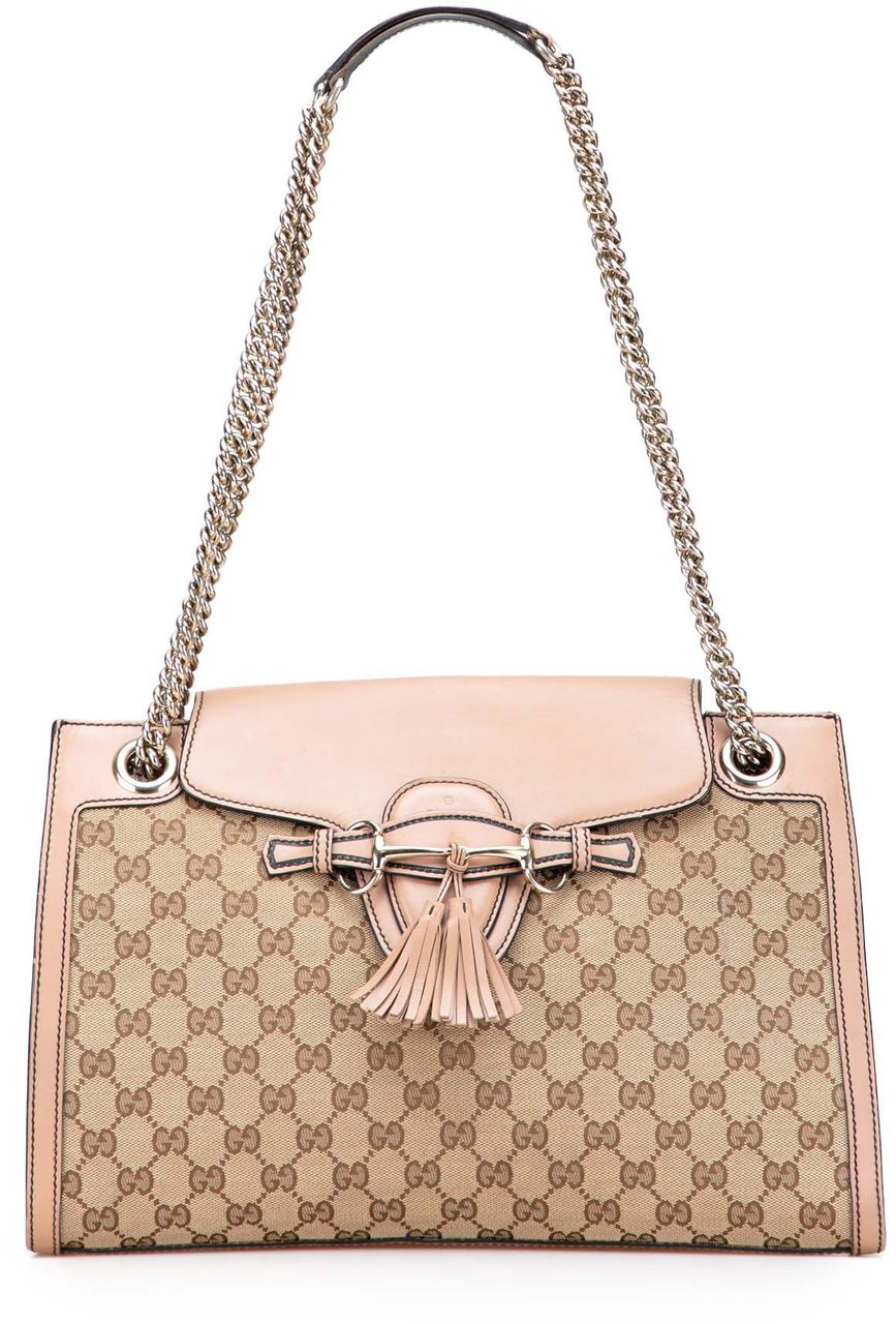 Gucci Large GG Canvas Emily Shoulder Bag Bruin
