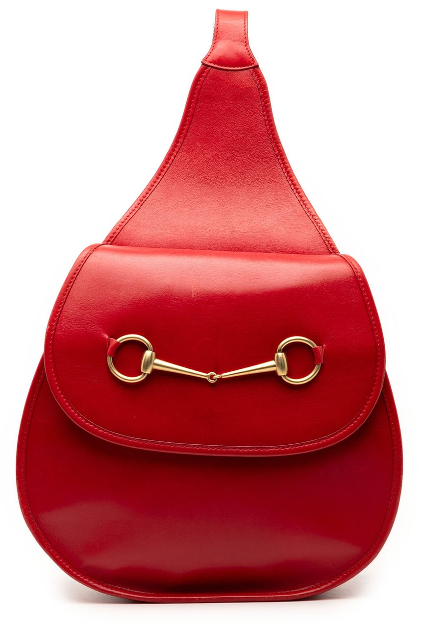 Gucci Leather Horsebit Backpack Rood