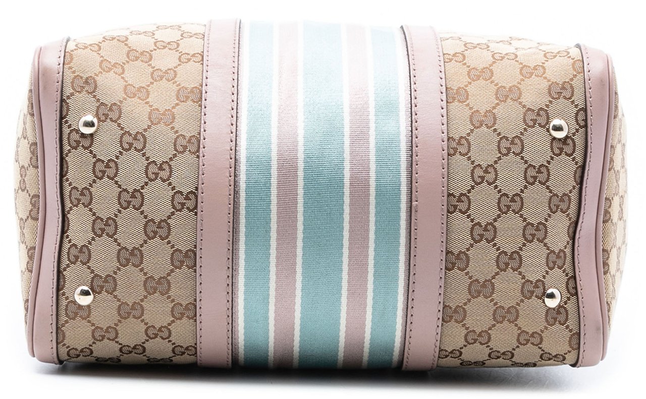 Gucci Medium GG Canvas Web Joy Boston Bag Bruin