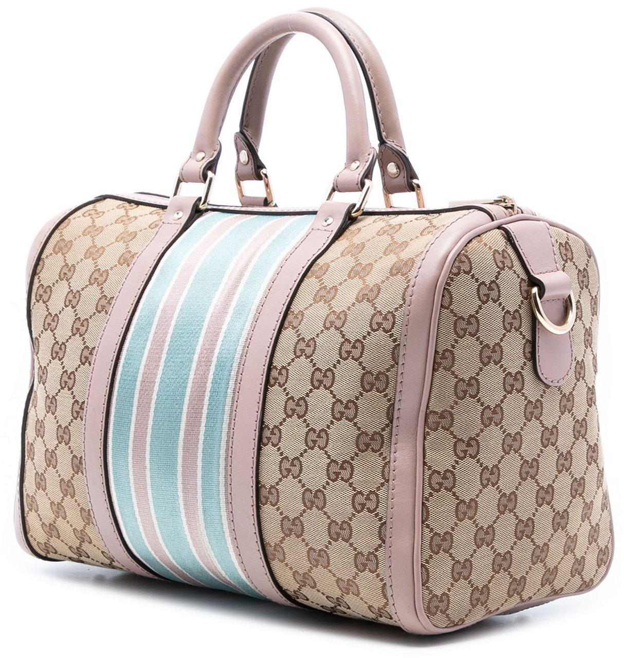 Gucci Medium GG Canvas Web Joy Boston Bag Bruin