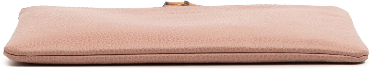 Gucci Calfskin Bamboo Clutch Roze