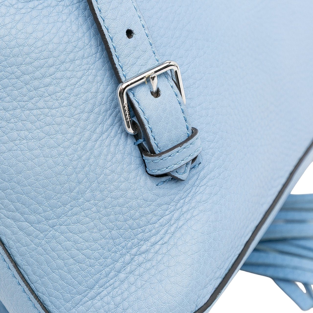 Gucci Leather Bamboo Tassel Backpack Blauw