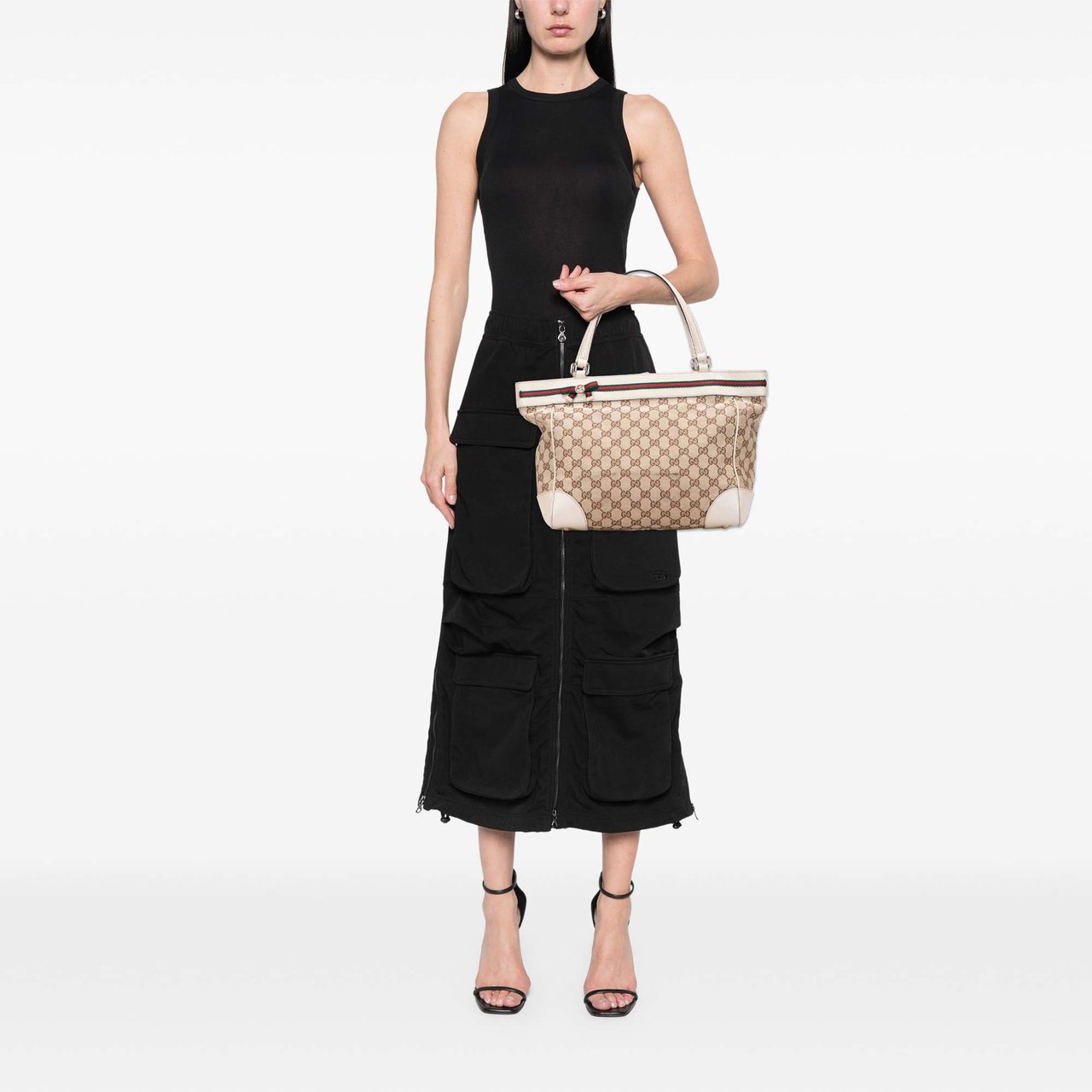 Gucci GG Canvas Mayfair Tote Bruin