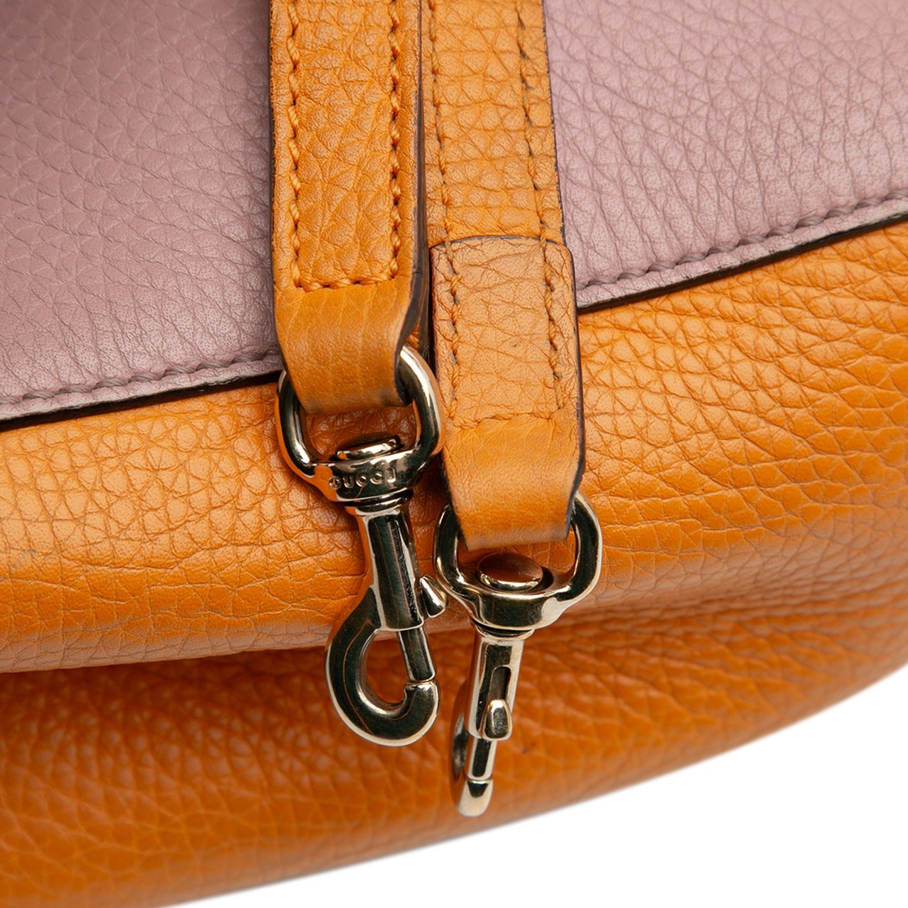 Gucci Mini Bicolor Calfskin Bamboo Shopper Satchel Roze