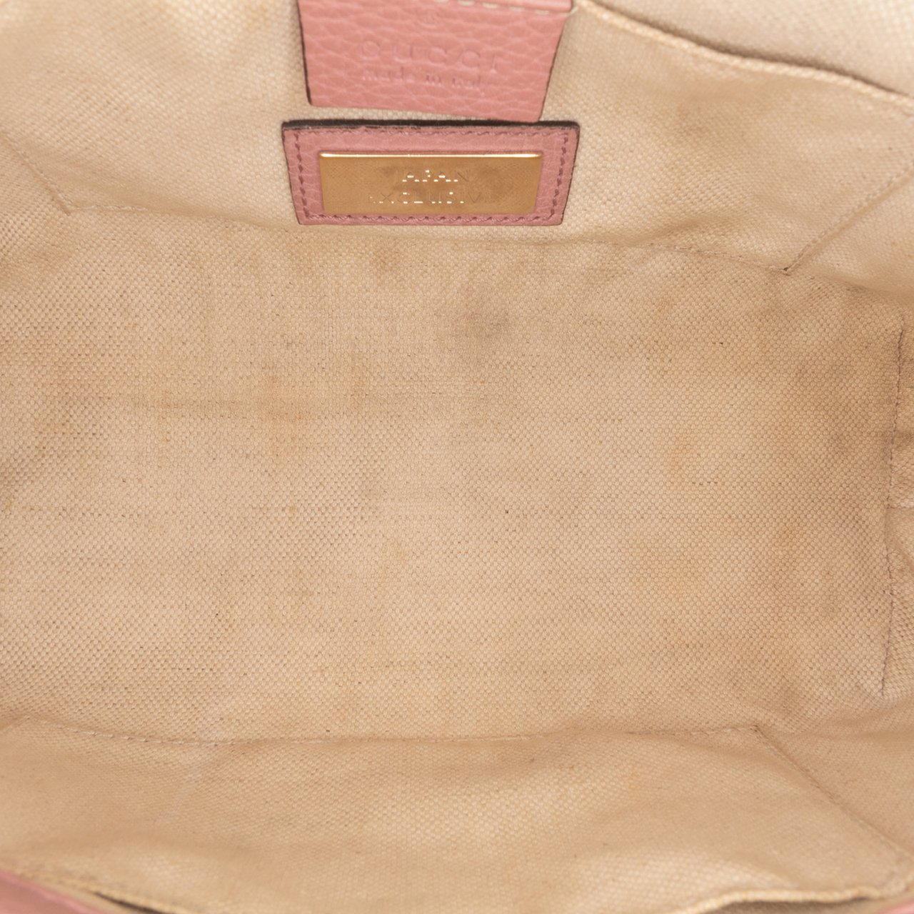 Gucci Mini Bicolor Calfskin Bamboo Shopper Satchel Roze
