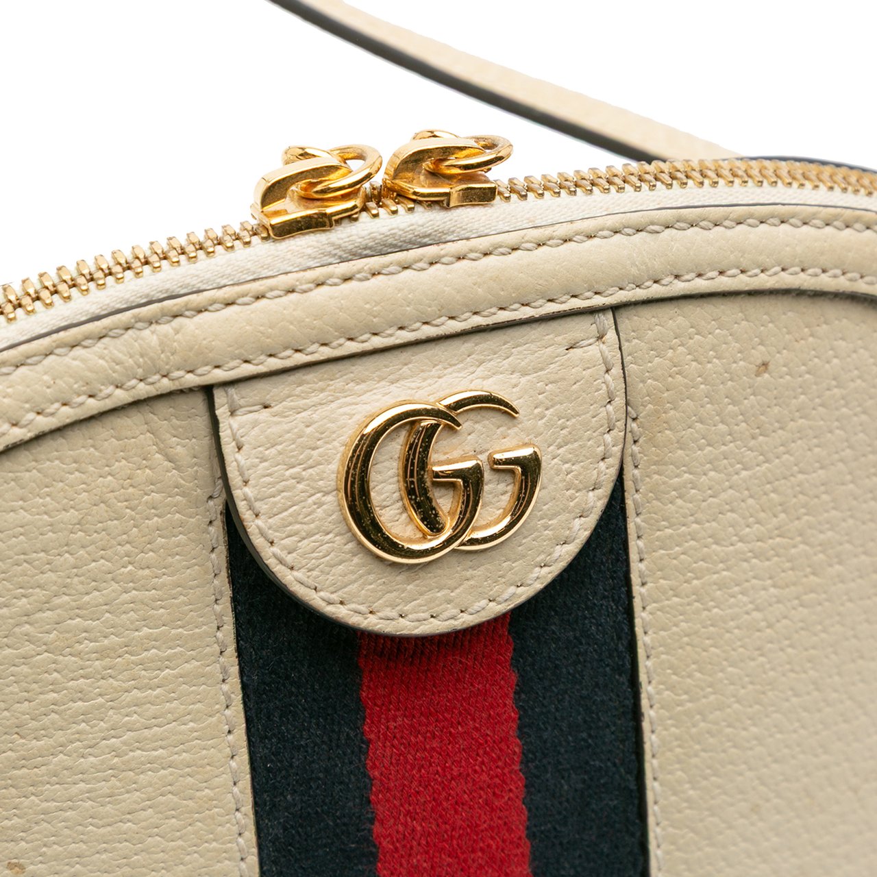 Gucci Small Leather Ophidia Dome Crossbody Wit