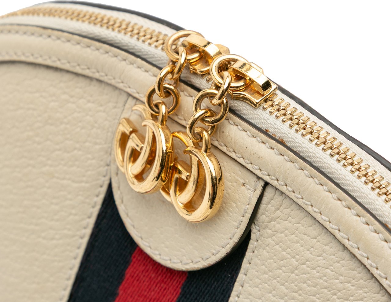 Gucci Small Leather Ophidia Dome Crossbody Wit