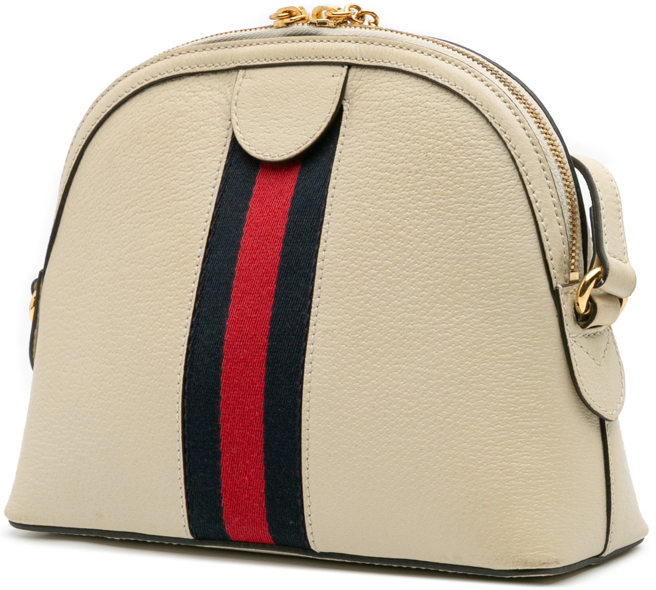 Gucci Small Leather Ophidia Dome Crossbody Wit