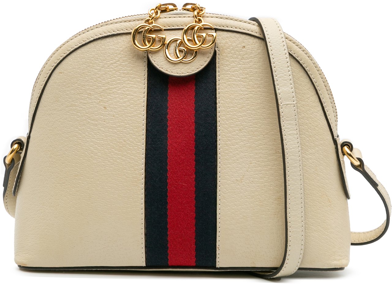 Gucci Small Leather Ophidia Dome Crossbody Wit