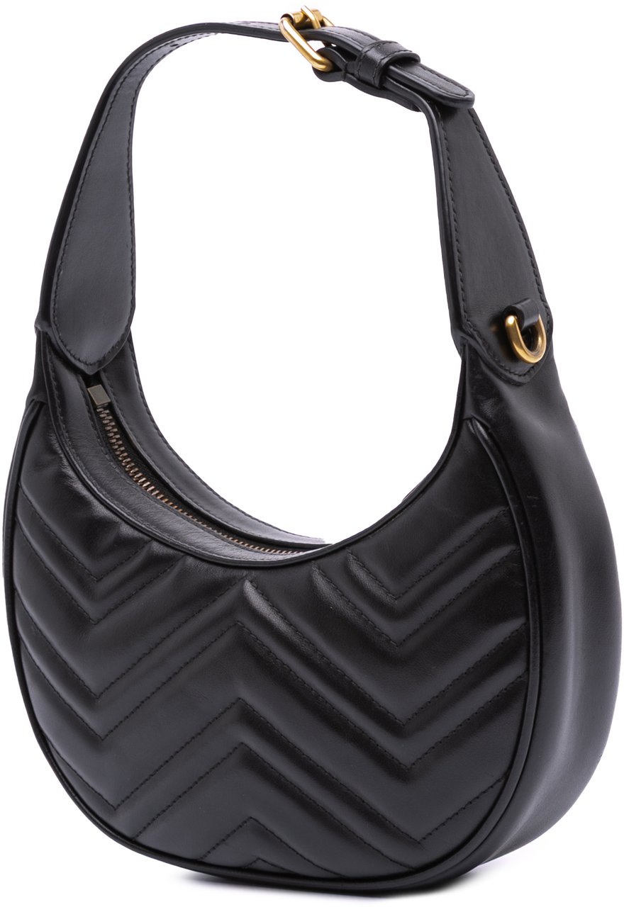 Gucci Mini GG Marmont Half Moon Bag Zwart