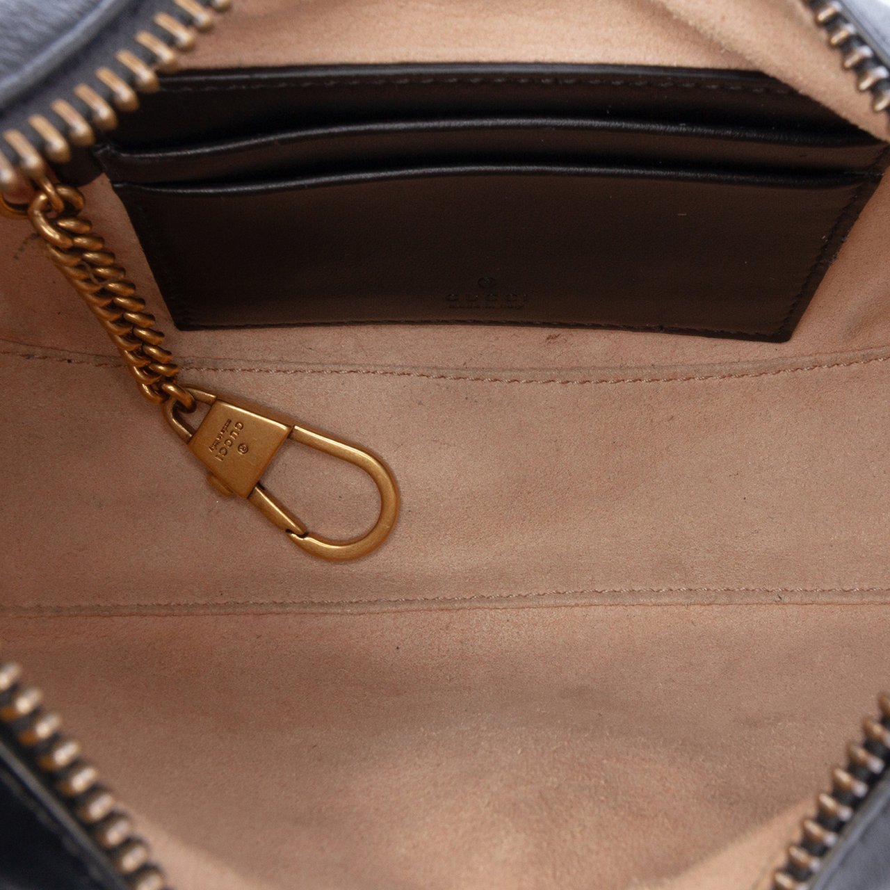 Gucci Mini GG Marmont Half Moon Bag Zwart