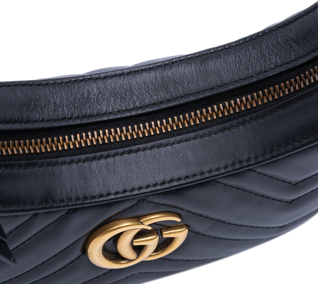 Gucci Mini GG Marmont Half Moon Bag Zwart