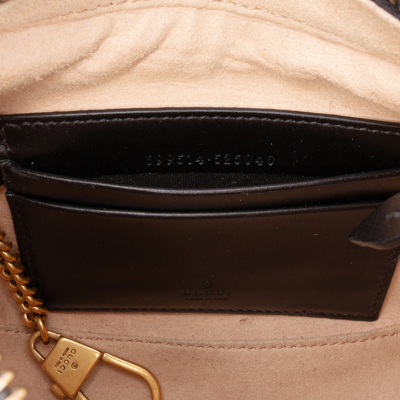 Gucci Mini GG Marmont Half Moon Bag Zwart