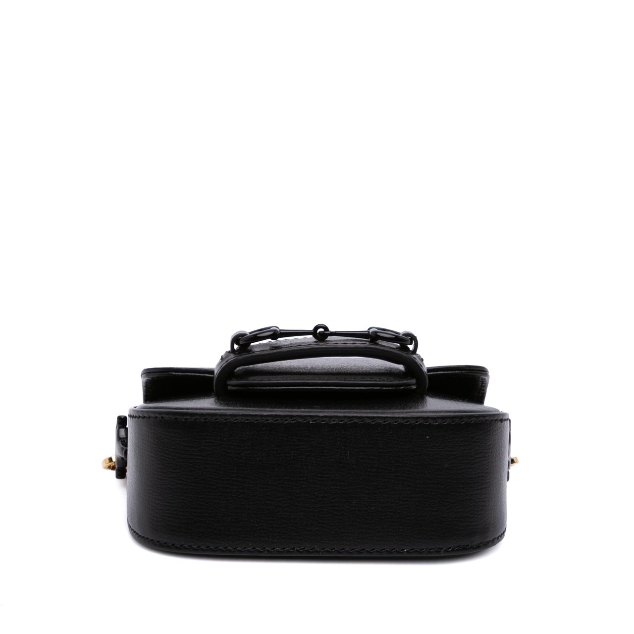 Gucci Mini Leather Horsebit 1955 Web Satchel Zwart