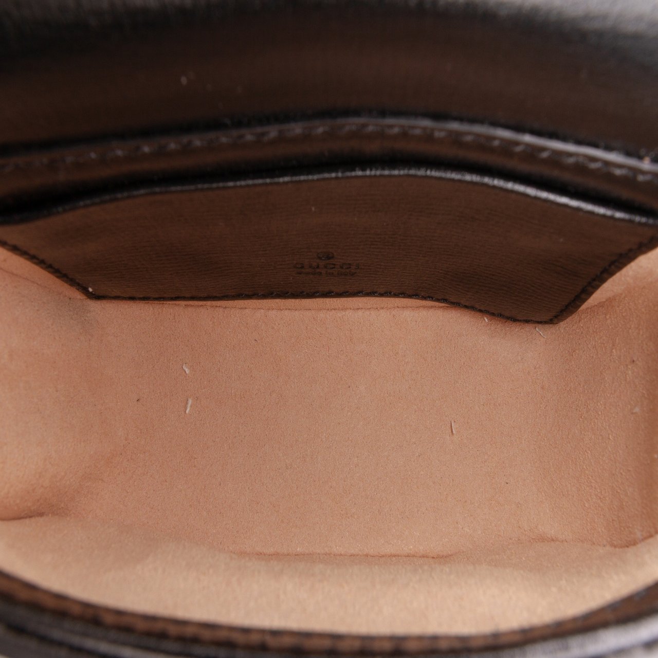 Gucci Mini Leather Horsebit 1955 Web Satchel Zwart