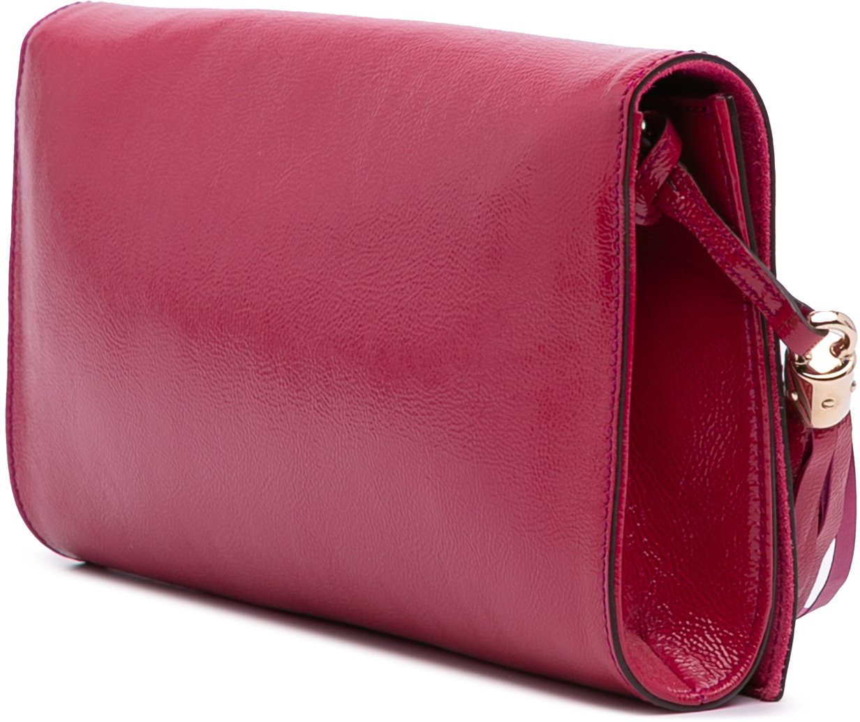 Gucci Soft Patent Soho Disco Clutch Roze