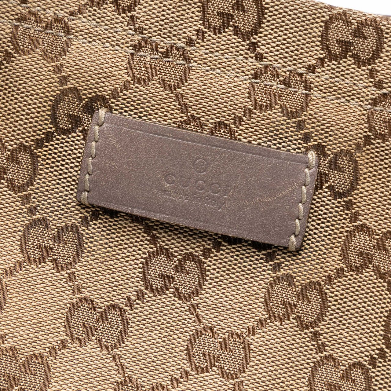 Gucci GG Canvas Web Tote Bruin