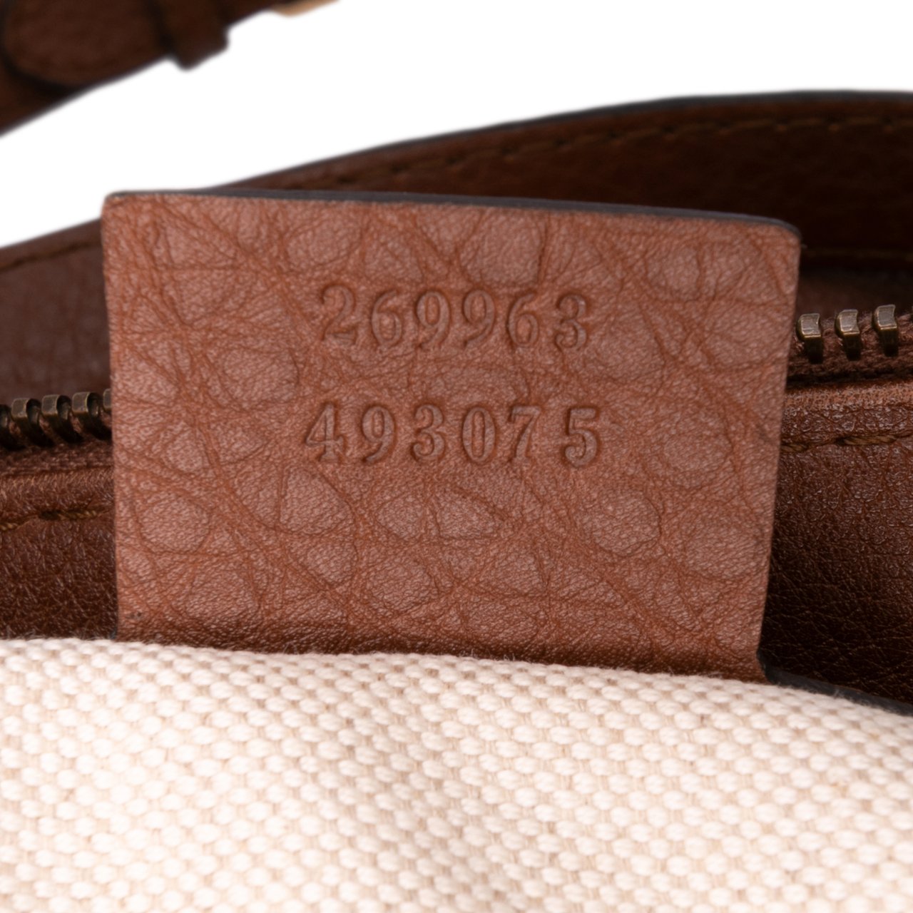 Gucci Medium Leather Ride Top Handle Bag Bruin