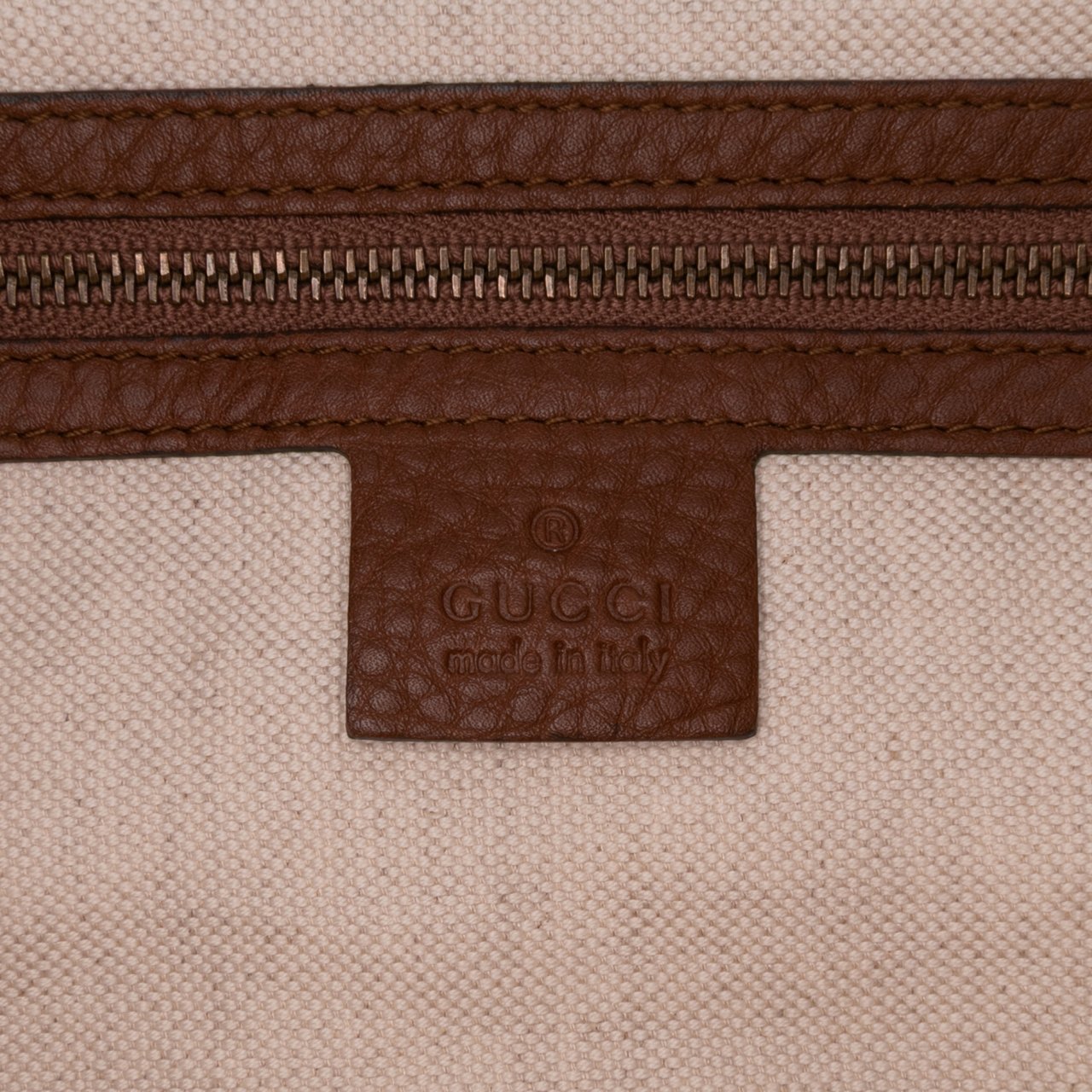 Gucci Medium Leather Ride Top Handle Bag Bruin