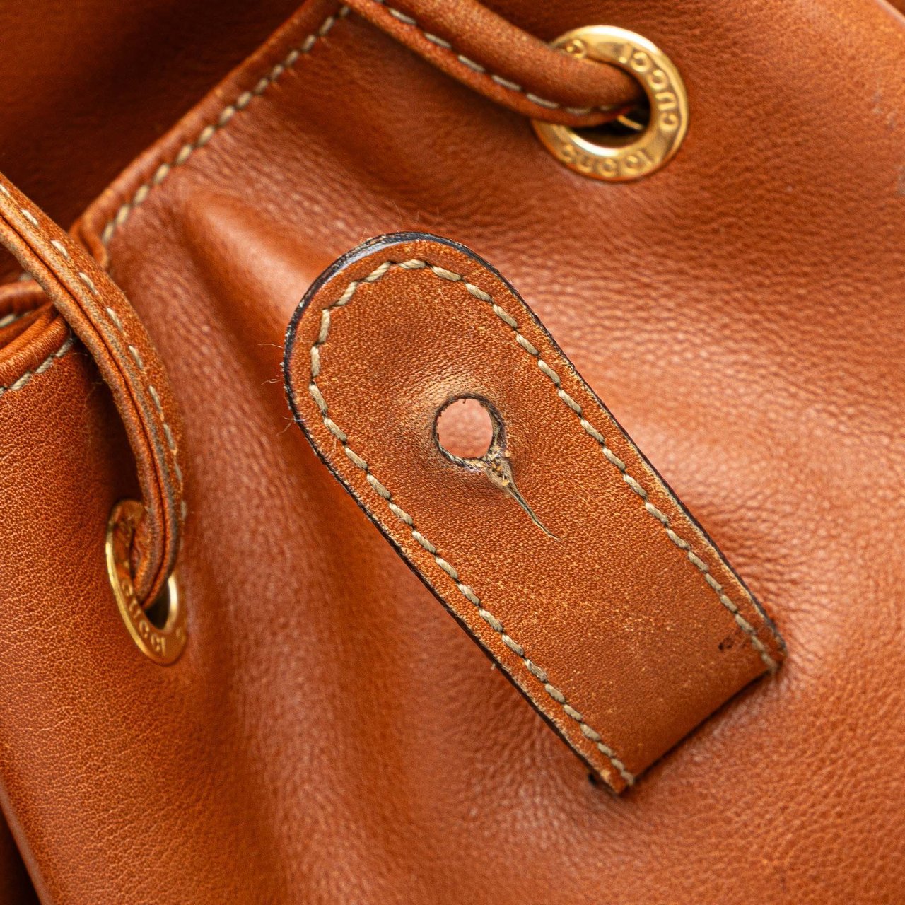 Gucci Leather Bamboo Backpack Bruin