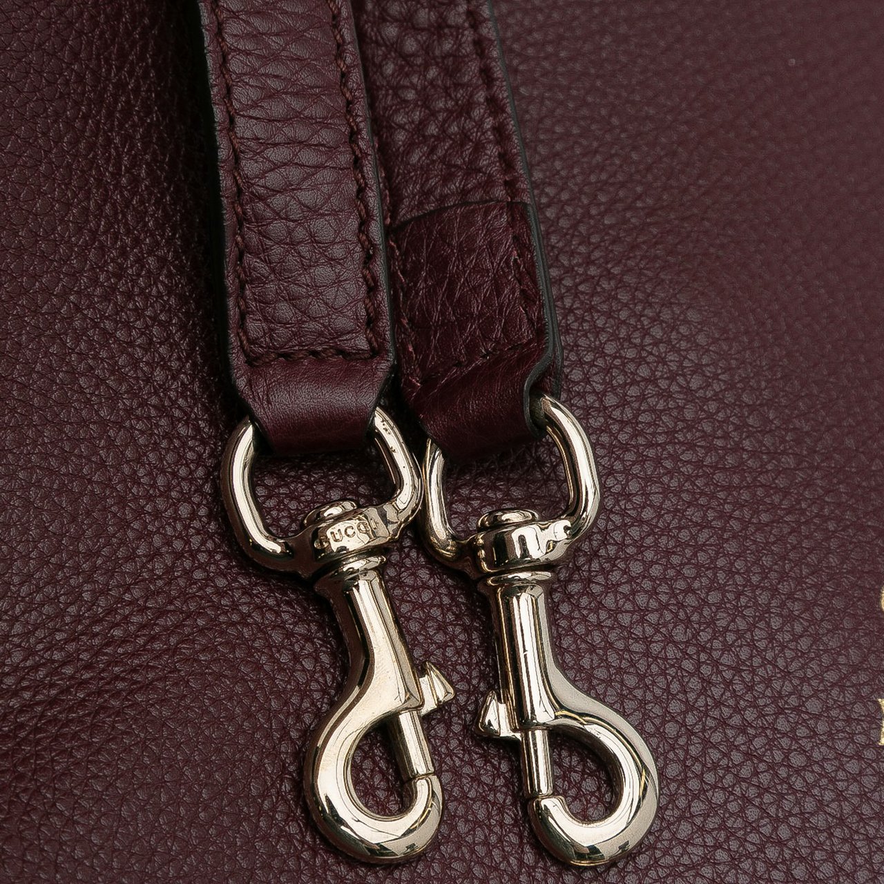 Gucci Medium Calfskin Bamboo Shopper Satchel Rood